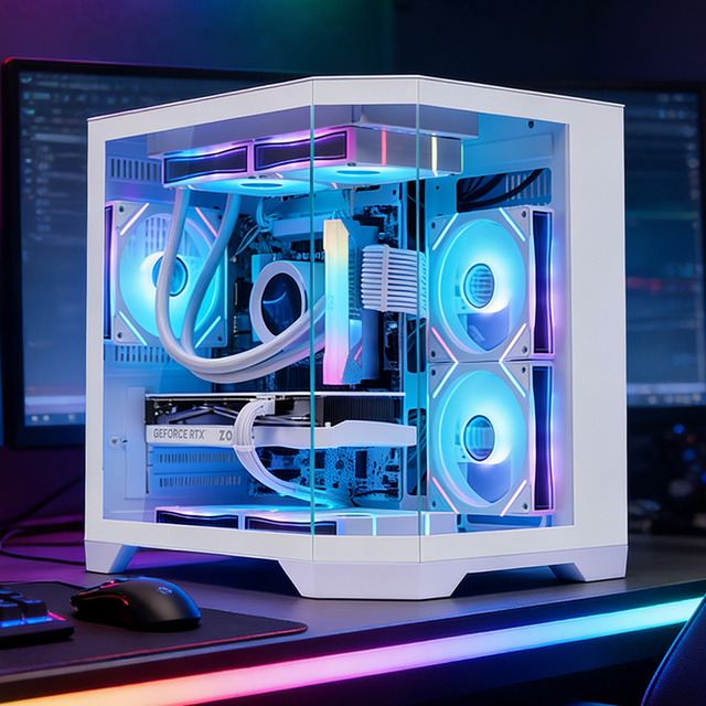 Computer Case Mid Tower ATX/ITX PC Gaming Transparent Cabinet CPU GPU Server Chassis for Desktop with Tempered Glass Stock