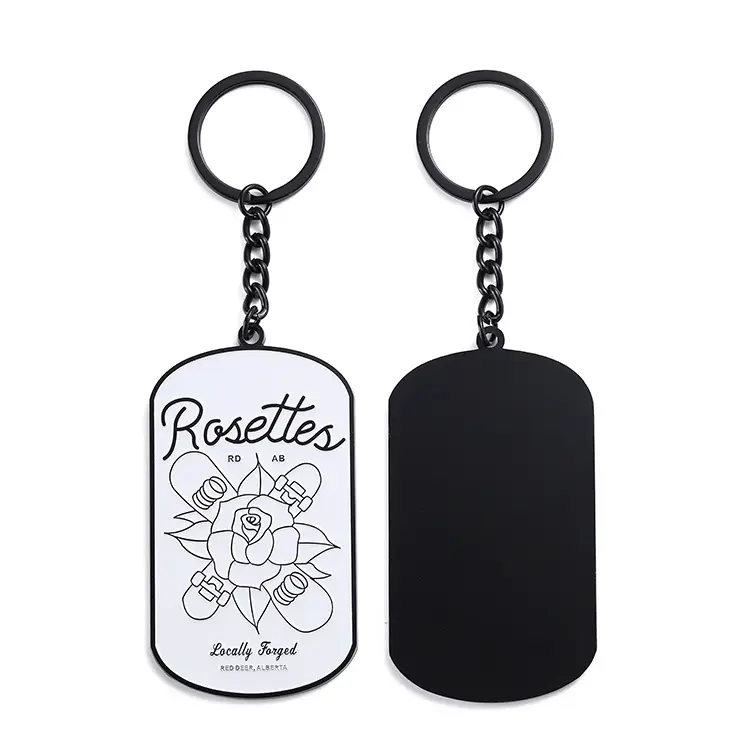 Quảng Cáo promo Quà Tặng Dog Tag keyholder nhà máy tùy chỉnh logo kim loại kích thước lớn mềm men Dog Tag Keychain Keyring