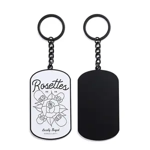 Advertising Promo Gift Dog Tag Keyholder Factory Custom Logo Metal Big Size Soft Enamel Dog Tag Keychain Keyring