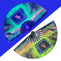 Ventilador de baile Clack grande de bambú de 13 pulgadas de alta calidad, abanicos de mano plegables con logotipo personalizado pintados para boda, ruido fuerte personalizado