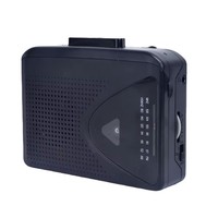 Reproductor de casetes estéreo con radio FM de modulación de amplitud, walkman con diseño transparente, altavoz incorporado y convertidor de MP3.