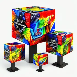 P2.5 P3 P4 5-faces cube led display wifl customized hd effe 3d video smart magic cube box led cube display outdoor