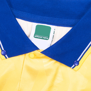 Maillot de football rétro personnalisé jaune à col polo boutonné, manches courtes, tricot géométrique zigzag, respirant, pour hommes, vente en gros - Product Image 3