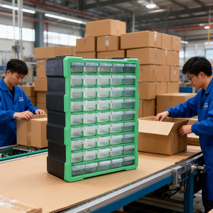 OEM Trung Quốc nhà máy giá rẻ Giá Treo Tường <span class=keywords><strong>Stackable</strong></span> pp tiêm đúc nhựa lưu trữ Organizer <span class=keywords><strong>Box</strong></span> với 12 18 39 64 ngăn kéo - Product Image 6