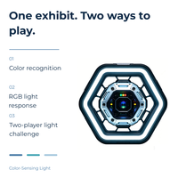 Exposition scientifique interactive avec éclairage hexagonal à détection de couleur, présentoir éducatif STEM pour écoles et musées scientifiques