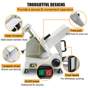 Nuova Affettatrice Semiautomatica Mini da 220 mm in Lega di Alluminio da 180W per Carne Congelata Pancetta e Salsicce per Uso Domestico e Ristorante - Product Image 2