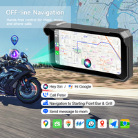 Écran CarPlay pour moto de 6,25 pouces, Android 15 avec navigation GPS et positionnement, surveillance de la pression des pneus et caméra embarquée