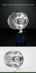 户外便携式燃气野营加热器双燃烧器钓鱼加热炉 - Product Image 3