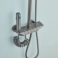 Ensemble de douche pluie moderne en céramique de haute qualité avec contrôle thermostatique rétractable en acier inoxydable et cascade