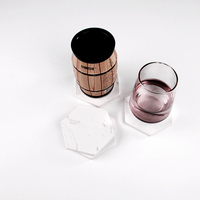 Dessous de verre créatifs en marbre hexagonal, 5 pièces, verre nordique simple et créatif, en céramique, table isolation thermique, antidérapant, vente en gros