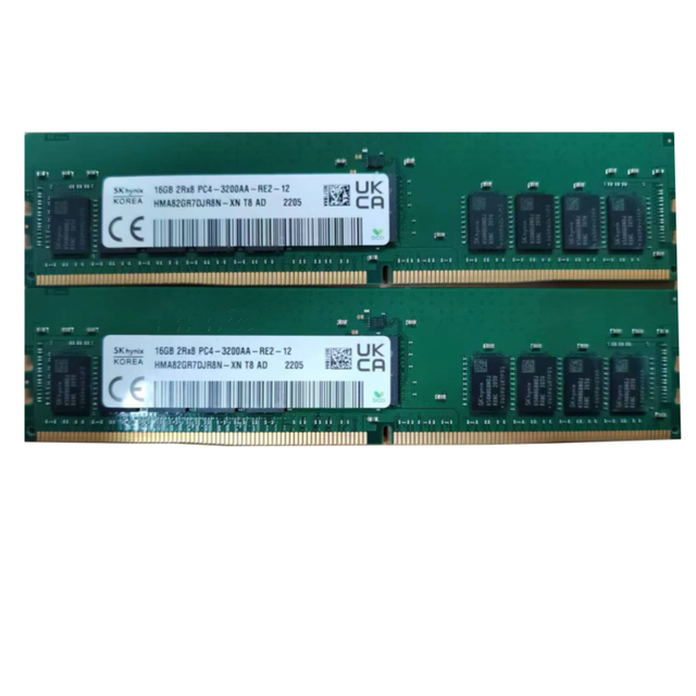 SK Hynix HMA82GR7DJR8N-XN 2Rx8 16GB PC4-3200AA DDR4 RDIMM Dual Rank X8 16GB RAM Memory for Server