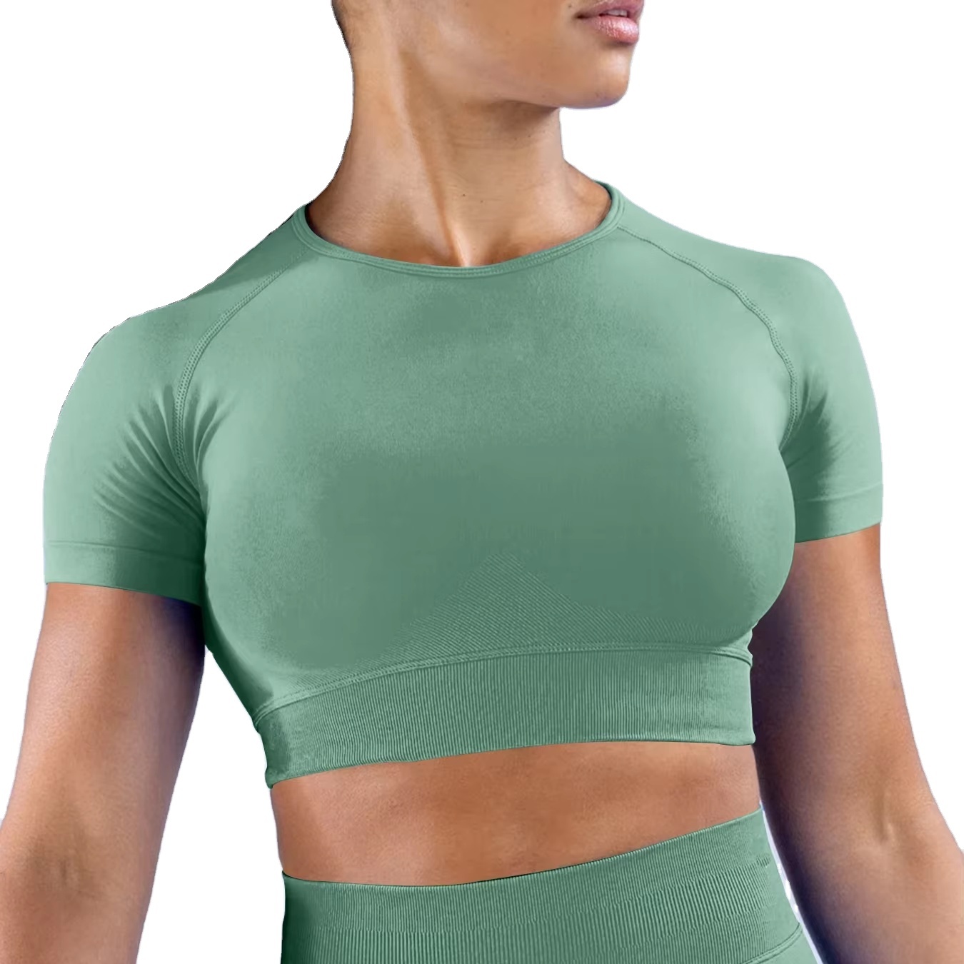 Women's High-Elastic Eco-Friendly Fitness Sportswear Breathable Yoga Short-Sleeved Running Apparel Plus Size Seamless Design