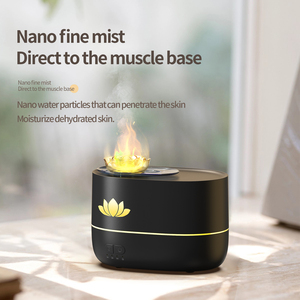 Difusor de loto <span class=keywords><strong>multicolor</strong></span> creativo de fábrica, Humidificador USB para el hogar, difusor de llama de aerosol ultrempañante - Product Image 2
