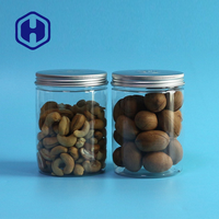 Pot en plastique PET de qualité alimentaire de 500 ml avec logo personnalisé, couvercle à vis anti-fuite sans BPA pour noix, en-cas, bonbons, aliments en conserve et biscuits