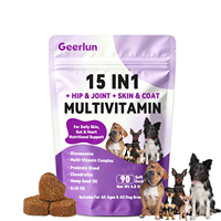 Vente en gros OEM : Nutrition pour animaux de compagnie – 6 Probiotiques, Friandises à mâcher pour la santé intestinale, Multivitamines 15-en-1 à croquer pour le soin de la peau des chiens