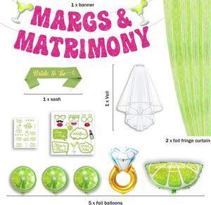 Decorazioni per Addio al Nubilato, Verde e Rosa Rosso |   Perfetto per Margarita, Addio al Nubilato, Festa Nuziale, Matrimonio - Product Image 2