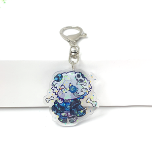 Custom Cartoon Anime Transparent Holographic Star/Holographic Broken Glass Acrylic Keychain Custom Printing Iridescent Acrylic