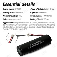 Baterai Isi Ulang Li-Ion JINTION 18650 3400mAh 3.7V 93837-001 untuk Alat Cukur Rambut Tanpa Kabel