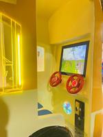 Manège pour enfants Bus de dessin animé à monnayeur, machine à bascule pour enfants à une ou deux places pour supermarché