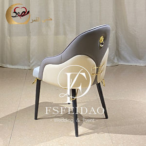 Chaise de salle à manger élégante et moderne avec coussin en cuir - Product Image 2