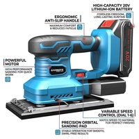 Ponceuse orbitale sans fil 20V à batterie lithium 90*187mm pour bois, machine à poncer électrique sans fil pour parquet en bois