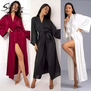 SFY-Y5068 Bata de Satén Suave de Manga Larga, Estilo Europeo y Americano, Elegante, para Mujer, Ropa de Dormir, Pijama - Product Image 1