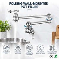 Robinet de remplissage de pot mural rotatif en laiton massif, robinet d'évier de cuisine commercial pliable, approvisionnement direct usine pour la maison
