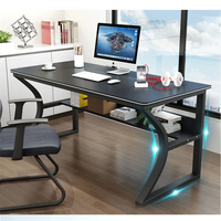 Bureau d'Étude à Domicile Moderne avec Plateau en Verre Trempé Bureau d'Ordinateur Bureau