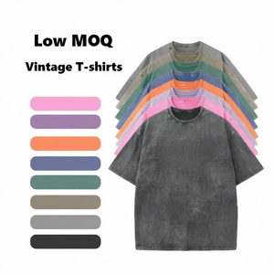 T-shirt Homme Oversize Délavé Style Vintage, Coupe Décontractée, Manches Courtes, Coton, Streetwear, Motif Brodé, Logo Personnalisé - Product Image 1