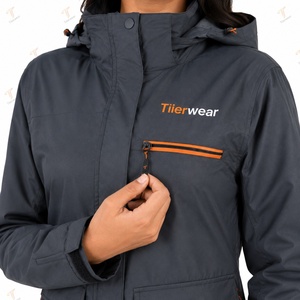 Chaqueta Impermeable y Cortavientos para Mujer, de Secado Rápido, Acolchada, con Capucha, para Invierno, con Cierre, Manga Larga, 100% Poliéster - Product Image 6