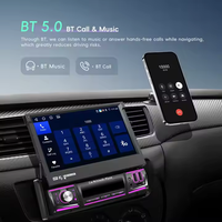 Podofo 7 ''1 Din Autoradio Android Car Radio 4 + 64G Flip Retráctil Pantalla táctil Inalámbrico Carplay y Android Auto BT/WIFI/GPS USB