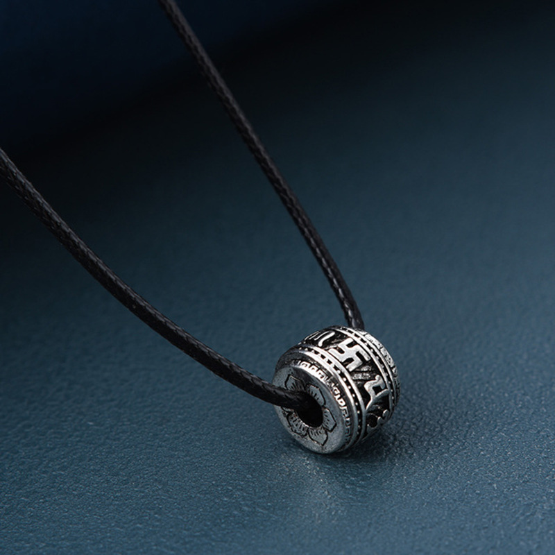 Argent antique-six mots de corde de cuir de vérité
