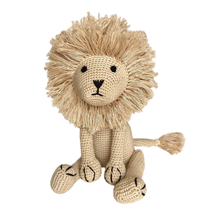 100% algodón Unisex Crochet Lion Teddy Amigurumi Jungle Nursery Decor New Baby Gift Safari Animals Lucky Lion - Product Image 2
