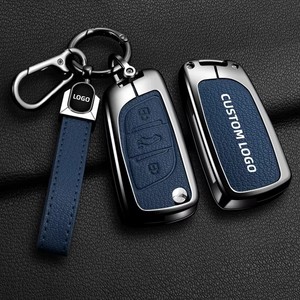 Housse de protection pour clé de voiture en alliage de zinc et cuir, compatible avec Citroën <span class=keywords><strong>C5</strong></span> X <span class=keywords><strong>C5</strong></span> AIRCROSS C6 C4 <span class=keywords><strong>C5</strong></span> Elysee C3-XR PHEV, étui de protection pour clé - Product Image 2