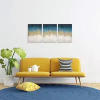 Pintura al óleo de sala de estar moderna, pintura al óleo pintada a mano, arte de pared nórdico con Marco, lienzo impreso personalizado, 3 paneles, pintura al óleo abstracta