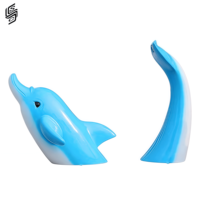 Grande sculpture d'animal en fibre de verre en forme de dauphin, thème océanique, pour la décoration extérieure des océanariums