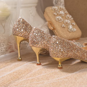 Wholesale Luxury Sexy High Heels Women New Trendy High Quality PU Wedding <b>Shoes</b> Hard-Wearing Lace Upper Dress Pumps Work Winter - Product Image 6