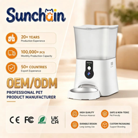 Distributeur automatique de nourriture pour animaux de compagnie Sunchain OEM 2026 avec contrôle du temps et des portions, interaction vidéo, surveillance à distance et connectivité via application