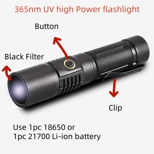 Linterna UV de bolsillo de 20W 365nm, luz negra recargable con Clip ZWB2, filtro negro para <span class=keywords><strong>curar</strong></span> gatos, Tinea, detección de orina para mascotas - Product Image 2