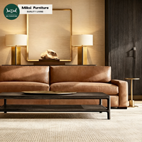 Ensemble de canapés de salon tendance, canapé moderne en forme de L, cuir personnalisé, fabrication artisanale, bois durable, mobilier d'intérieur pour hôtel, bureau