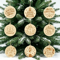 9 pièces de nouveaux ornements suspendus pour arbre de Noël, plaques décoratives, pendentifs, étiquettes