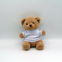 Ours en peluche personnalisé avec t-shirt vierge, animal en peluche doux, poupée ours mignonne, cadeau pour enfants, fabricant OEM ODM
