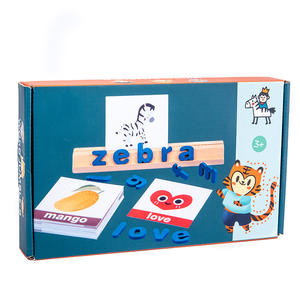 Juego <span class=keywords><strong>de</strong></span> Rompecabezas <span class=keywords><strong>de</strong></span> Madera para Deletrear Palabras, Aprendizaje Temprano del Inglés, Juguetes Educativos para Niños, <span class=keywords><strong>Actividades</strong></span> del Alfabeto Preescolar - Product Image 1