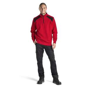 BLAKLADER - 335311585699XL Half-zip 2-<b>tone</b> sweatshirt <b>Red</b>/Black - EAN 7330509596975 WORK HOODIES - Product Image 3