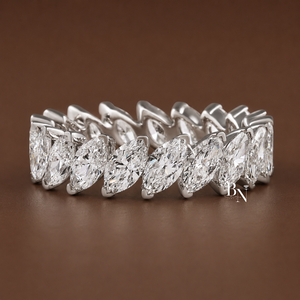 Élégante bague de mariage en diamant de laboratoire, 3.00 carats au total, 0.15 carat par pierre, 5.2 mm de large, or 14 carats, bijoux fins - Product Image 1