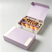 Boîte d'emballage personnalisée pour snacks et sushis, best-seller, en papier alimentaire avec fenêtre couleur, prix usine, emballage chocolat pour sushis