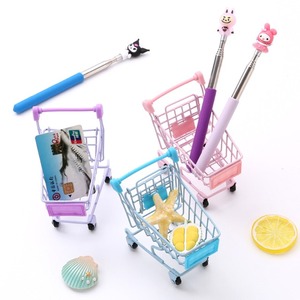 Yeni Ins Mini alışveriş sepeti süsleme, pembe arabası oyun evi süpermarket alışveriş sepeti masaüstü depolama süs - Product Image 2