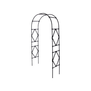 Arche de jardin en fer avec motif en losanges pour plantes grimpantes, utilisation extérieure, design durable - Product Image 1