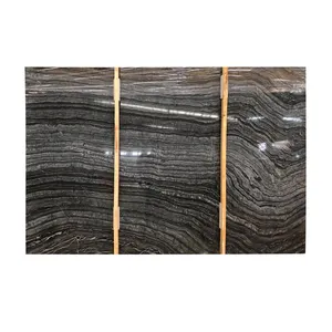 Black Marble Slabs Marble Cheap Black Stone Tile and Granite with Wooden Vein Wood Marble Flooring China Big Slab Polished Hotel
