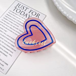 Fermagli per Capelli a Forma di Cuore in Acrilico Stile Coreano CANYUAN, Design Personalizzato con Stampa UV, Fermagli Floreali all'Ingrosso - Product Image 6